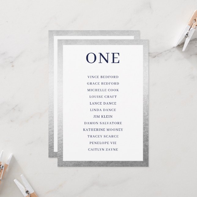 Convite NÚMERO DA TABELA Sentado Gráfico preto simples (Frente/Verso In Situ)