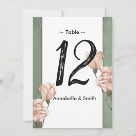 Convite número da tabela verde da moda