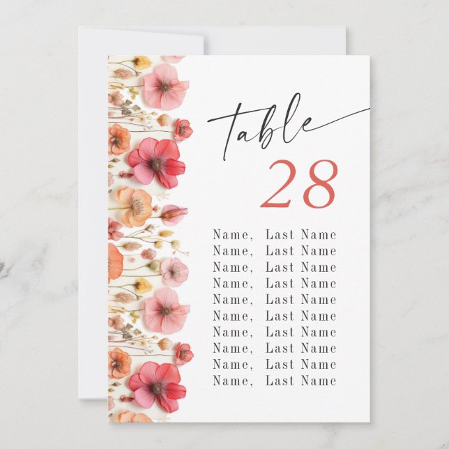 Convite Numero De Casamento De Pastel Pink Boho (Frente)