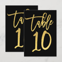 Número de Mesa 10 em Grafite Moderno com Folha de