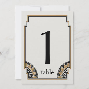 Convite Número de Mesa 1 Posh Dourado Art Déco