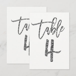 Convite Número de Mesa 4 em Letra Moderna Tendência com Br