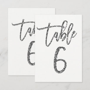Convite Número de Mesa 6 Script Moderno Tendência Brilho P
