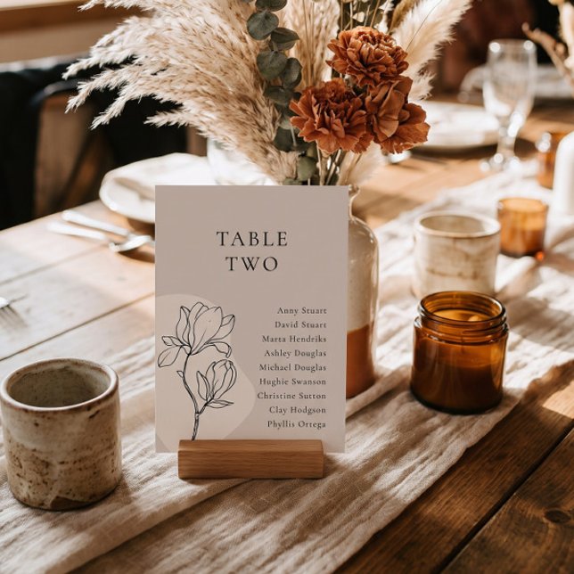 Convite Número de Mesa Boho Floral EDITÁVEL (Criador carregado)
