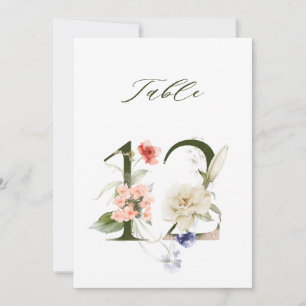 Convite Número de Mesa Botânico Floral 5x7 Número 12