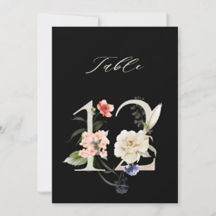 Convite Número de mesa botânico floral 5x7 Número 12, Núme