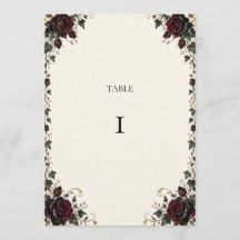 Número de Mesa Casamento Floral Gótico Rosa da Mei