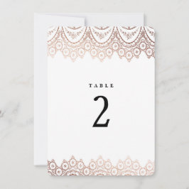 Convite Número de Mesa Casamento Renda Dourada Rosa Delica