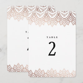 Convite Número de Mesa Casamento Renda Dourada Rosa Delica