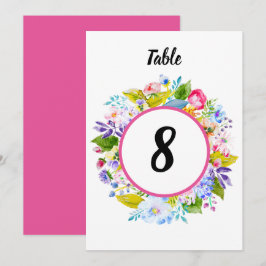 Convite Número de Mesa Casamento Romântico Floral Rosa