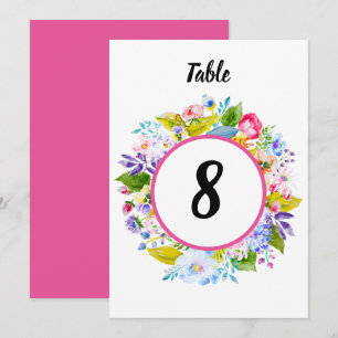 Convite Número de Mesa Casamento Romântico Floral Rosa