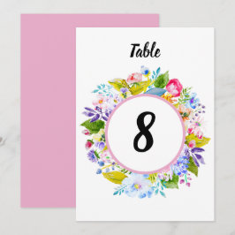 Convite Número de Mesa Casamento Romântico Floral Rosa Mod