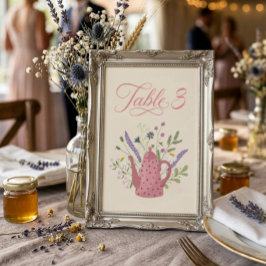 Convite Número de Mesa Chá de Noiva Buquê Rosa Caprichoso