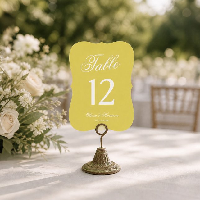 Convite Número de Mesa com Corte Die Amarelo Casamento Cit (Criador carregado)