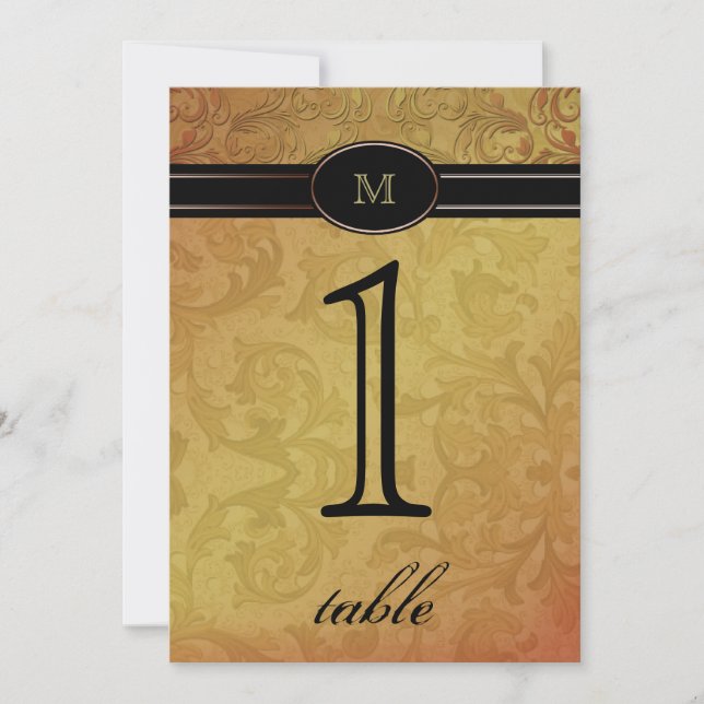 Convite Número de Mesa de Aniversário de Outono Regency Pr (Frente)
