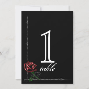 Convite Número de Mesa de Aniversário Rosa com Arame Farpa