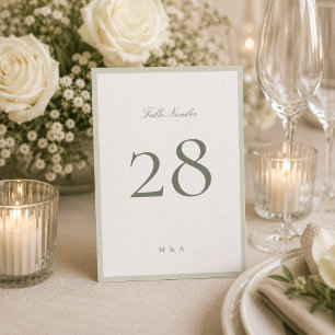 Convite Número de Mesa de Casamento 5 x 7 Pistachio Green