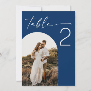 Convite Número de Mesa de Casamento Arco Azul Profundo Fot