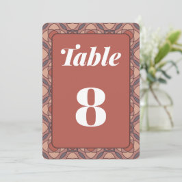 Convite Número de Mesa de Casamento Art Déco com Canela e