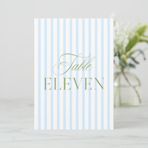 Convite Número de Mesa de Casamento Azul e Verde Sage Eleg