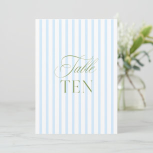 Convite Número de Mesa de Casamento Azul e Verde Sage Eleg