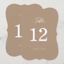 Convite Número de Mesa de Casamento Boho Areia Corte Scrip