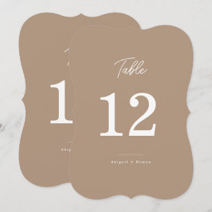 Convite Número de Mesa de Casamento Boho Areia Corte Scrip