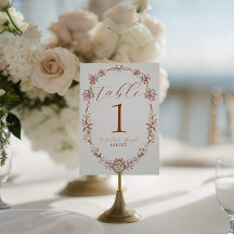 Número de Mesa de Casamento Boho em Terracota Lara