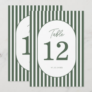 Convite Número de Mesa de Casamento Cabana Préppy com List