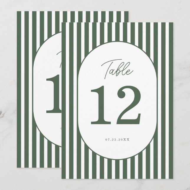 Convite Número de Mesa de Casamento Cabana Préppy com List (Frente/Verso)