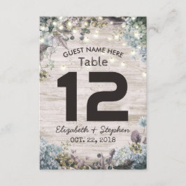 Convite Número de Mesa de Casamento Chic Floral com Luzes 