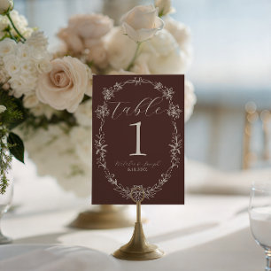 Convite Número de Mesa de Casamento Chocolate Cacau Old Mo