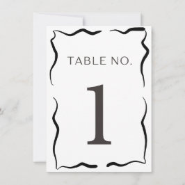 Convite Número de Mesa de Casamento Clássico – Borda Preta