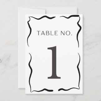 Convite Número de Mesa de Casamento Clássico – Borda Preta