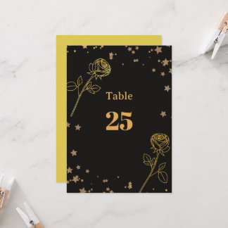 Convite Número de Mesa de Casamento com Borda Floral em Fo