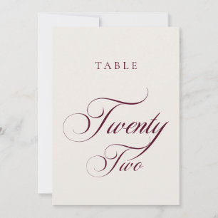 Convite Número de Mesa de Casamento com Caligrafia Clássic