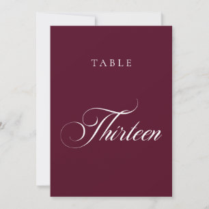 Convite Número de Mesa de Casamento com Caligrafia Clássic