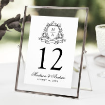 Número de Mesa de Casamento com Crista Floral Pret