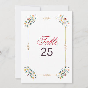 Convite Número de mesa de casamento com motivo de geometri