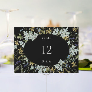 Convite Número de Mesa de Casamento de Flor Silvestre Eleg