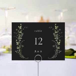 Convite Número de Mesa de Casamento de Flores Silvestres E