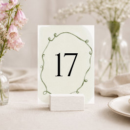 Convite Número de Mesa de Casamento de Videira Verde Botân