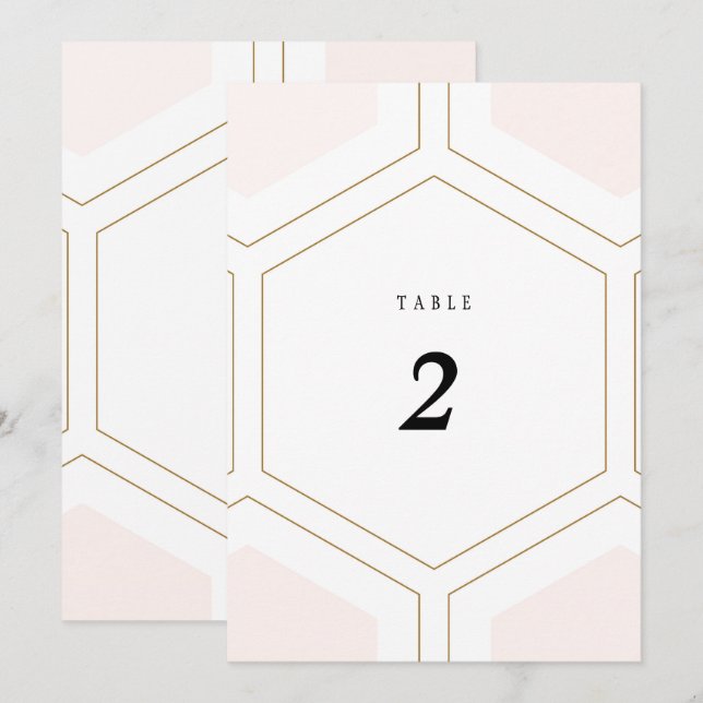 Convite Número de Mesa de Casamento Diamante Geométrico Ar (Frente/Verso)