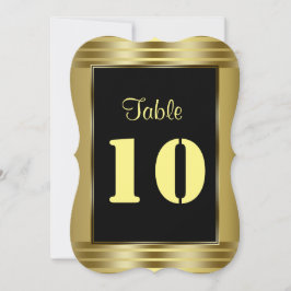 Convite Número de Mesa de Casamento Dourado Clássico e Pre