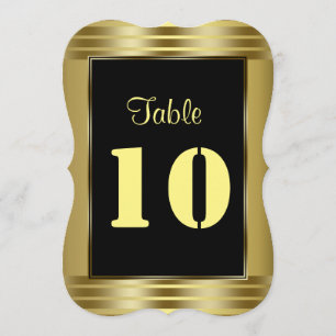 Convite Número de Mesa de Casamento Dourado Clássico e Pre
