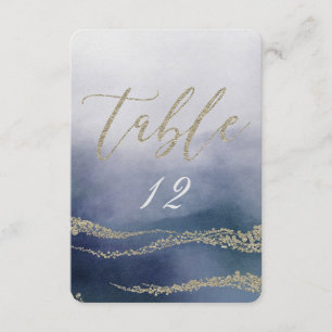 Convite Número de Mesa de Casamento Elegante Aquarela em O