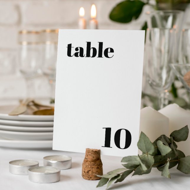 Convite Número de Mesa de Casamento Elegante e Moderno (Criador carregado)