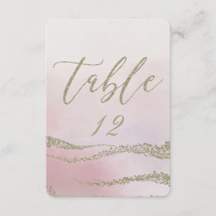 Convite Número de Mesa de Casamento em Aquarela Elegante e