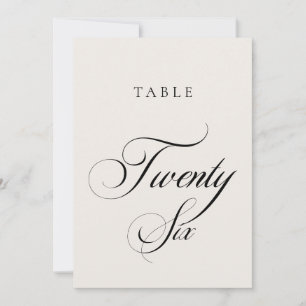 Convite Número de Mesa de Casamento em Caligrafia Marfim C