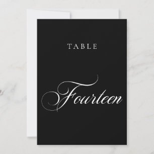 Convite Número de Mesa de Casamento em Caligrafia Preta Cl